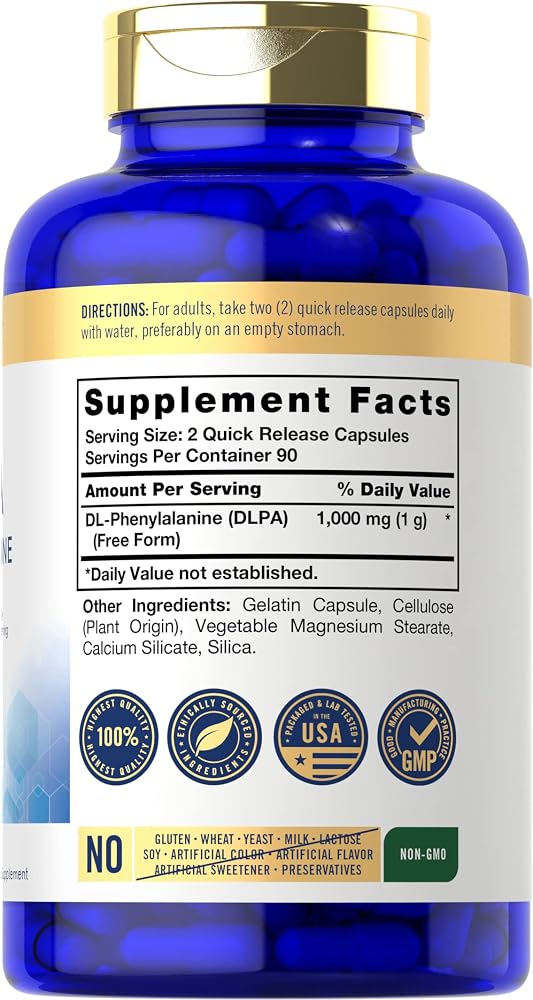 Carlyle DL-Phenylalanine 1000mg - 180 Capsules - image 2