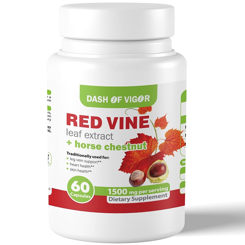 Dash of Vigor Red Vine Leaf & Horse Chestnut Extract - 60 Capsules