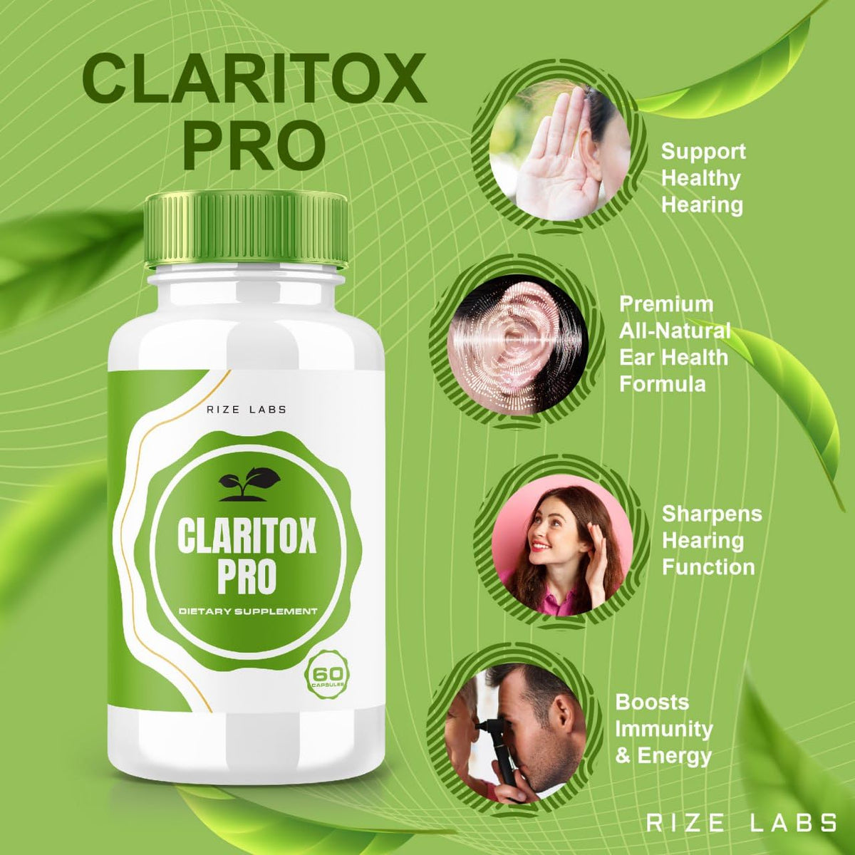 rize labs Claritox Pro Vertigo Support Supplement - 300 Capsules - image 2