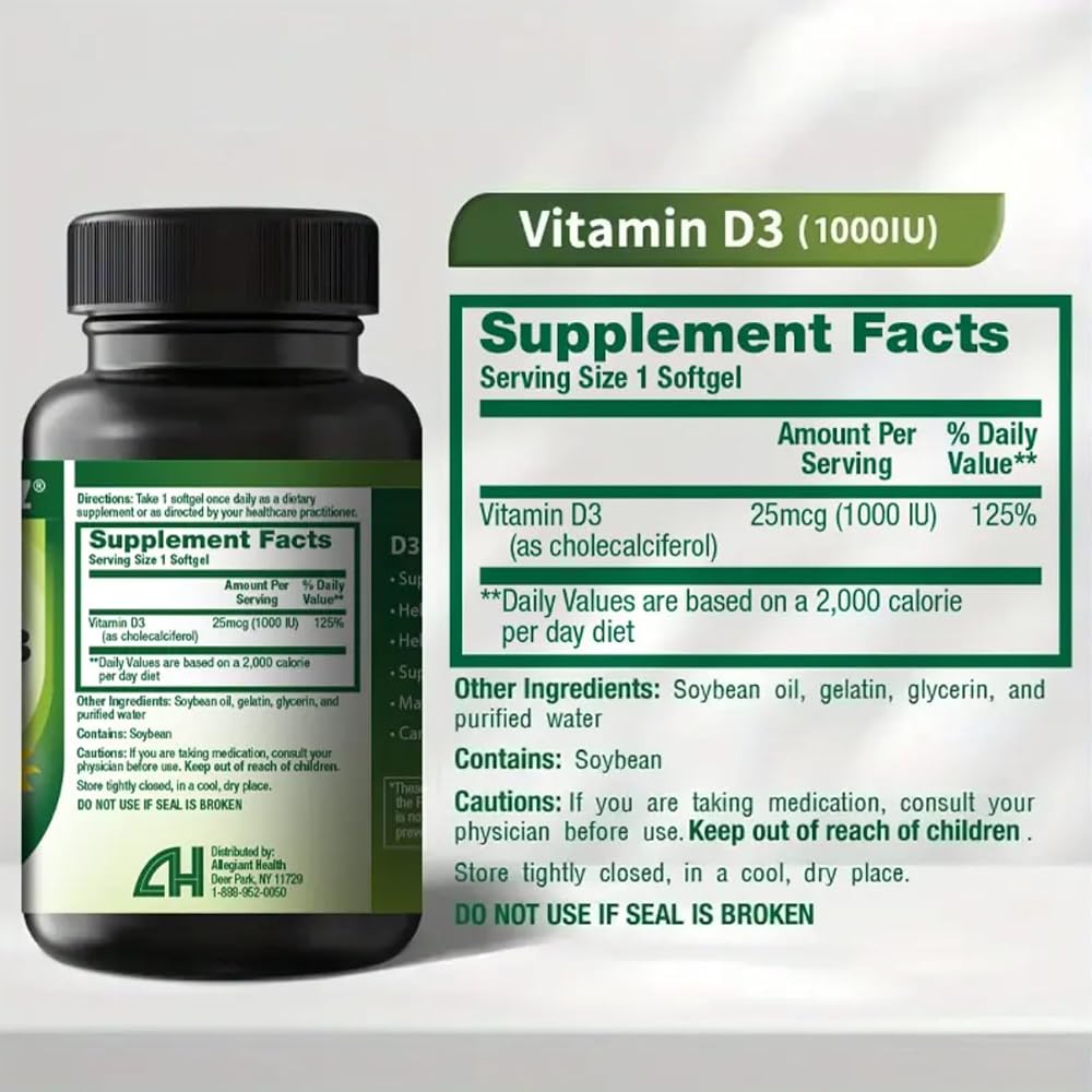 NutraA2Z Vitamin D3 1000 IU - 90 Softgels - image 5