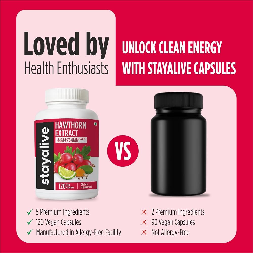 STAY ALIVE Hawthorn Berry 20:1 Extract Supplement - 120 Capsules - image 4