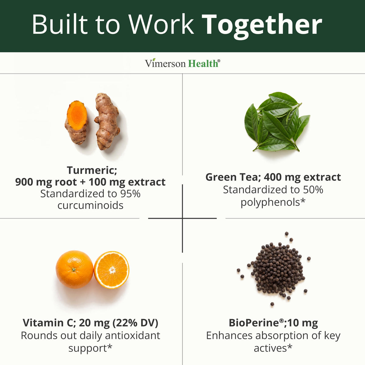 Vimerson Health Turmeric Curcumin with Green Tea Extract - 60 Capsules - image 4