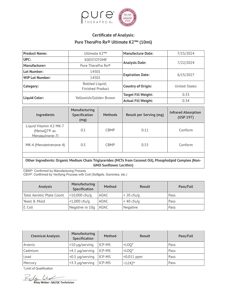 Pure Therapro Rx Liposomal Vitamin K2 Drops MK-4 & MK-7 - 10 mL - image 9