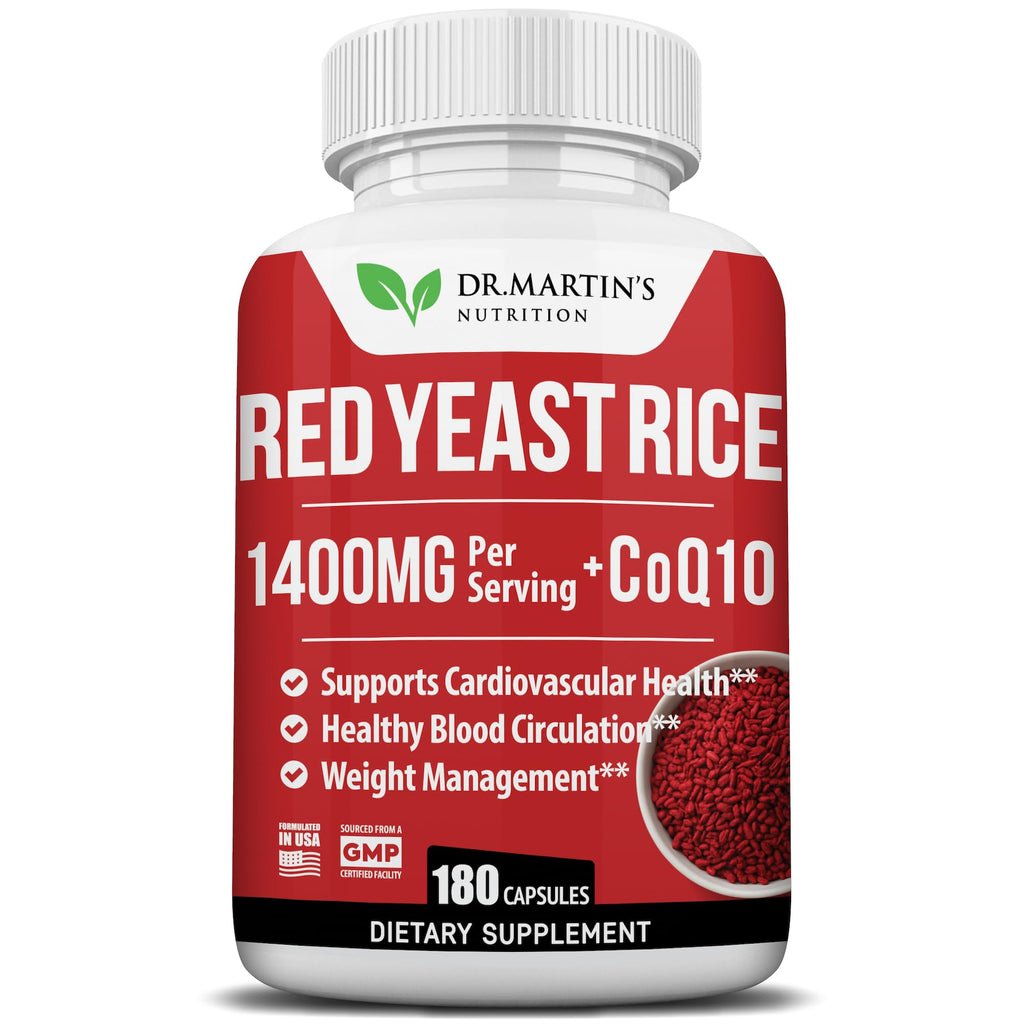 Dr. Martin's Nutrition Red Yeast Rice 1400mg & CoQ10 - 180 Capsules