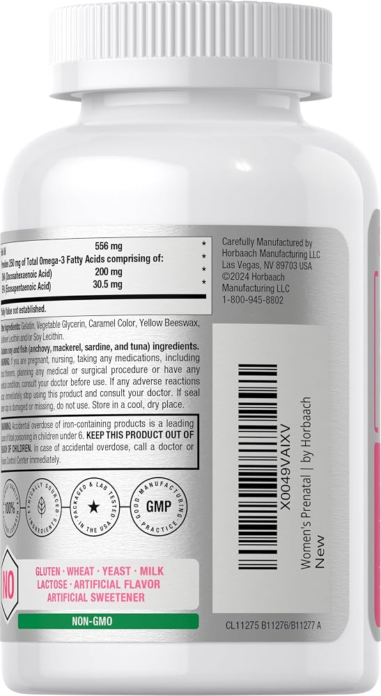 Horbäach Women's Prenatal Multivitamin with DHA - 70 Softgels - image 4