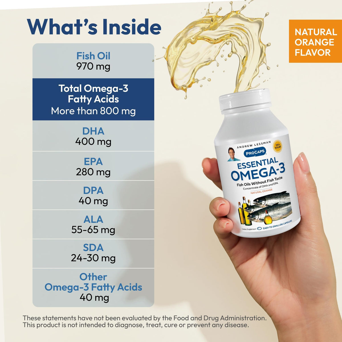 ANDREW LESSMAN Essential Omega-3 Orange - Softgels - Ultra-Pure