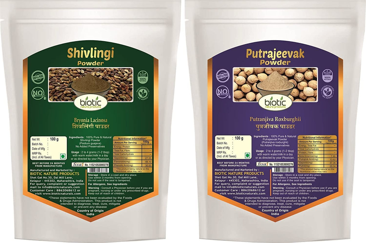Veena Biotic Shivlingi and Putrajivak Seed Powder Combo - 200g