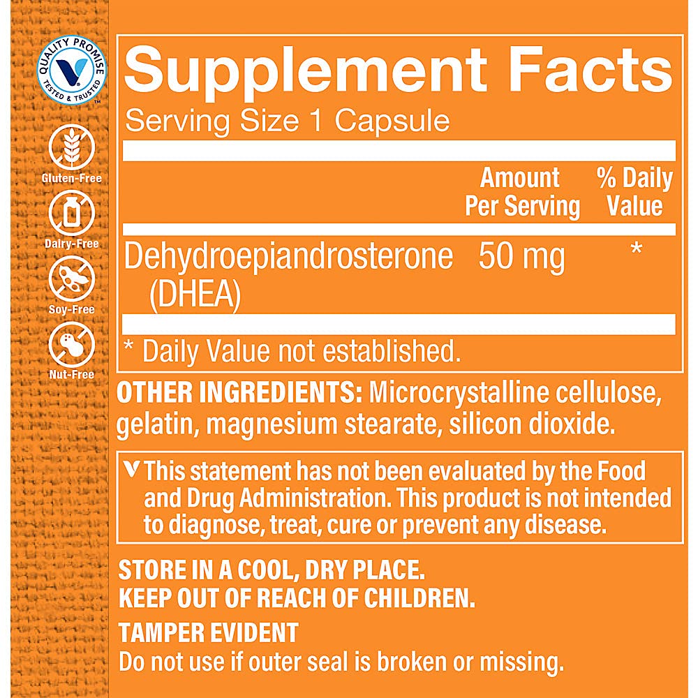 The Vitamin Shoppe DHEA 50mg for Healthy Aging - 60 Capsules - image 2