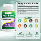 Best Naturals Acai Berry 600 mg 60 Capsules