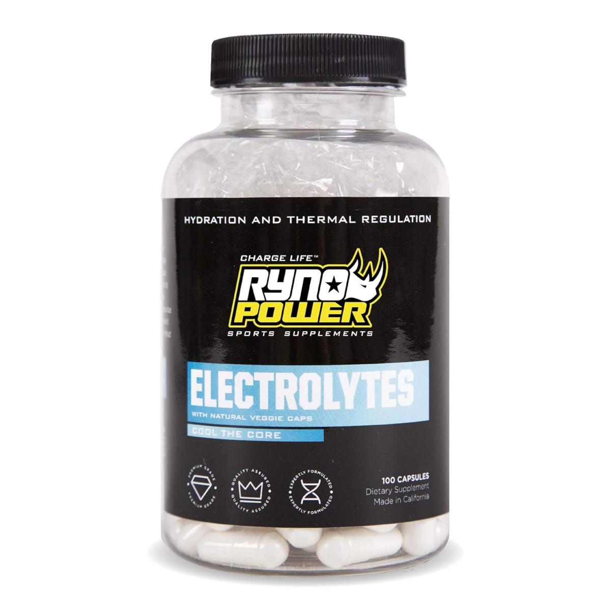 Ryno Power Electrolytes Supplement - 100 Vegetarian Capsules