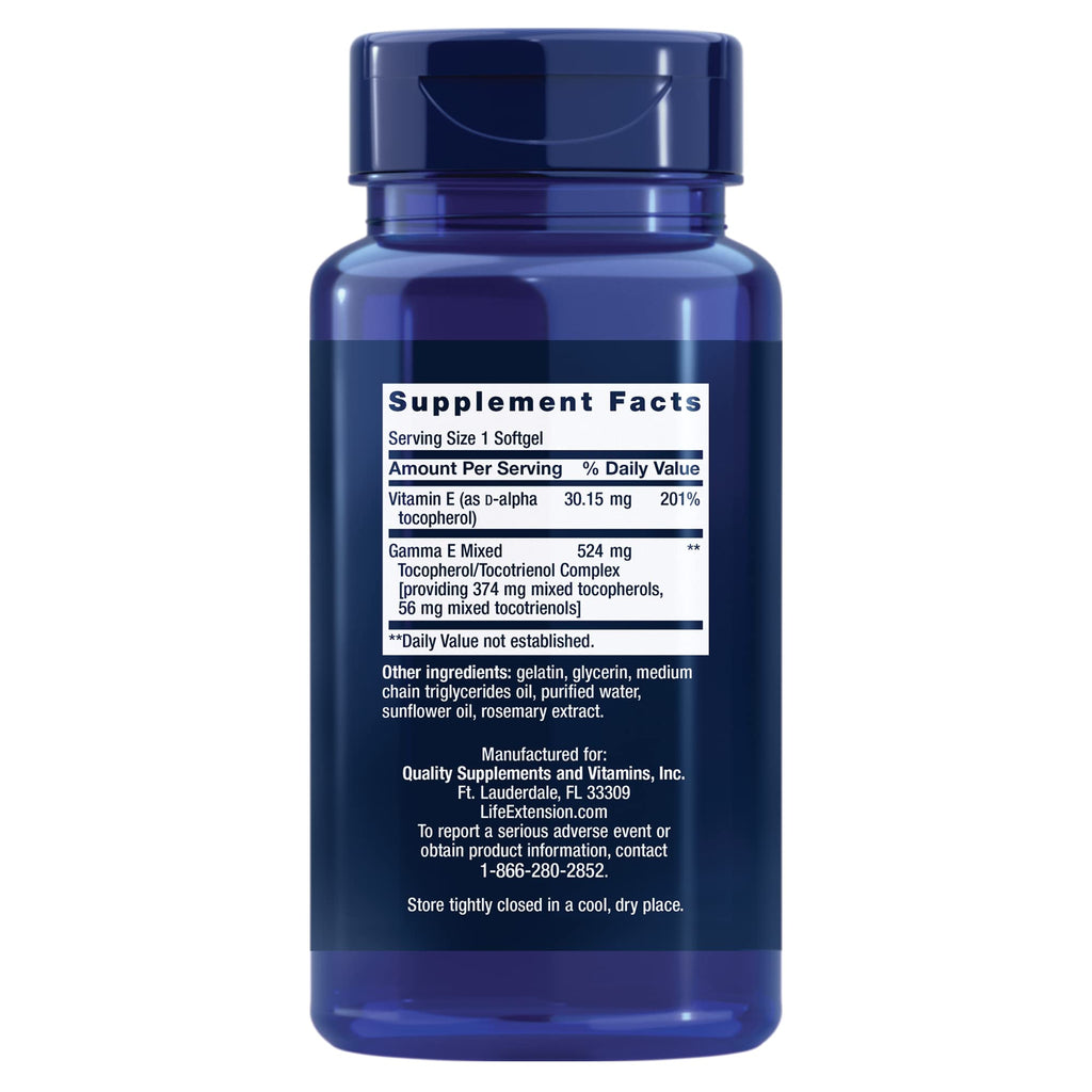 Life Extension Gamma E Mixed Tocopherols and Tocotrienols - 60 Softgels - image 2