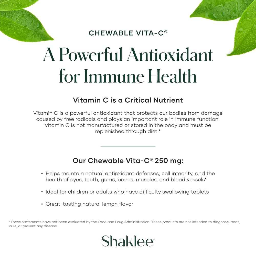 Shaklee Chewable Vita-C 250 mg Lemon Flavored Vitamin C - 60 Tablets - image 4