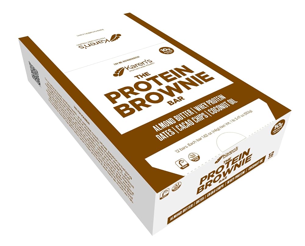Karen's Homemade Health Protein Brownie Bar Dark Chocolate - 12 Bars - image 2