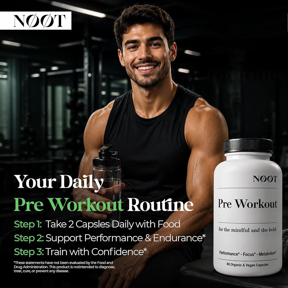 NØØT Pre Workout Natural Supplement with L-Carnitine - 60 Capsules - image 2