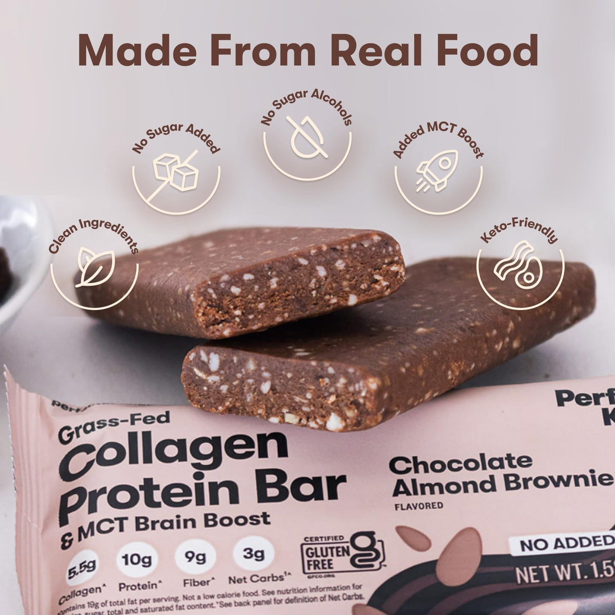 Perfect Keto Protein Snacks - Box of 12 Bars - Low Carb Diet Friendly