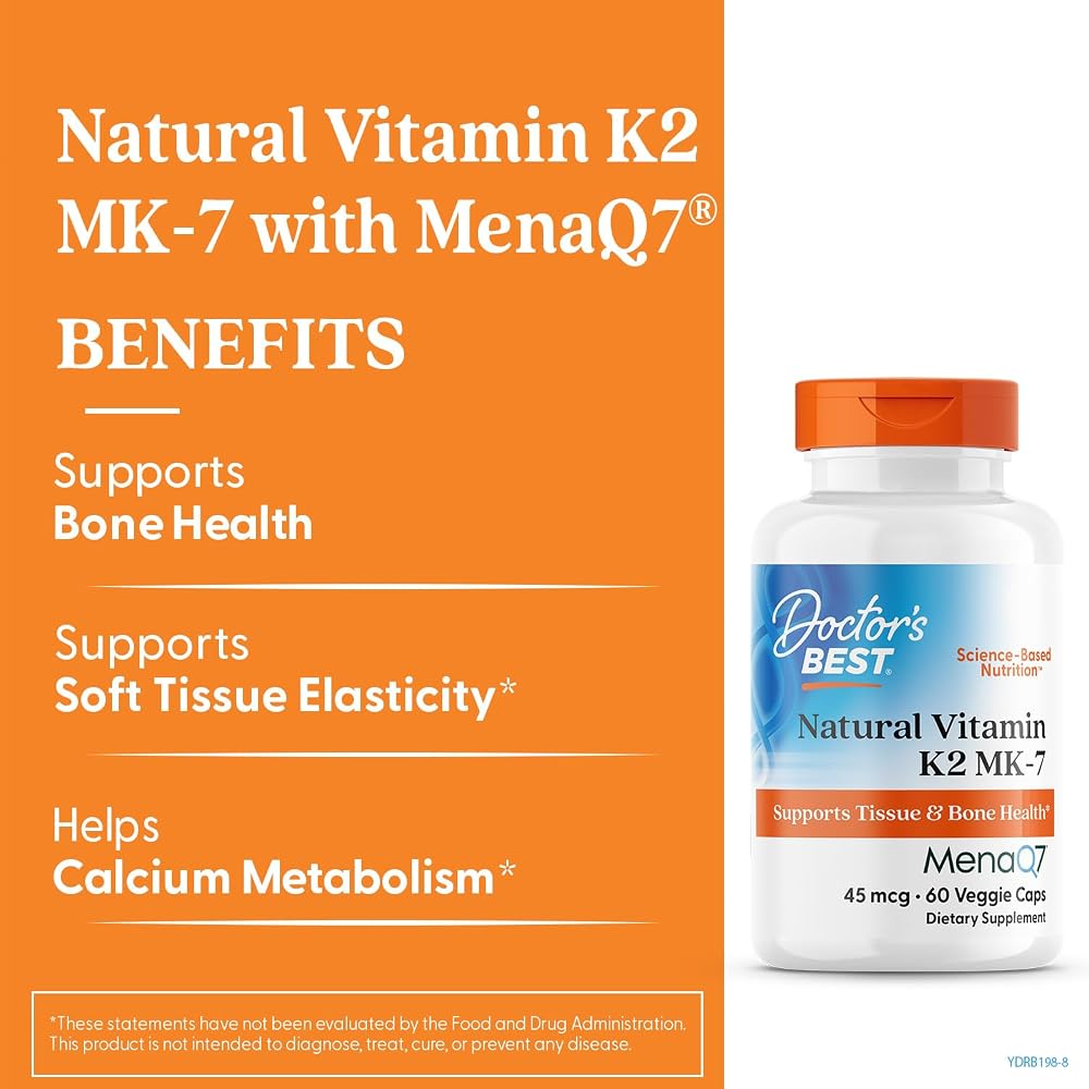 Doctor's BEST Vitamin K2 MK7 Bone Health Support - 60 Vegetarian Capsules - image 2