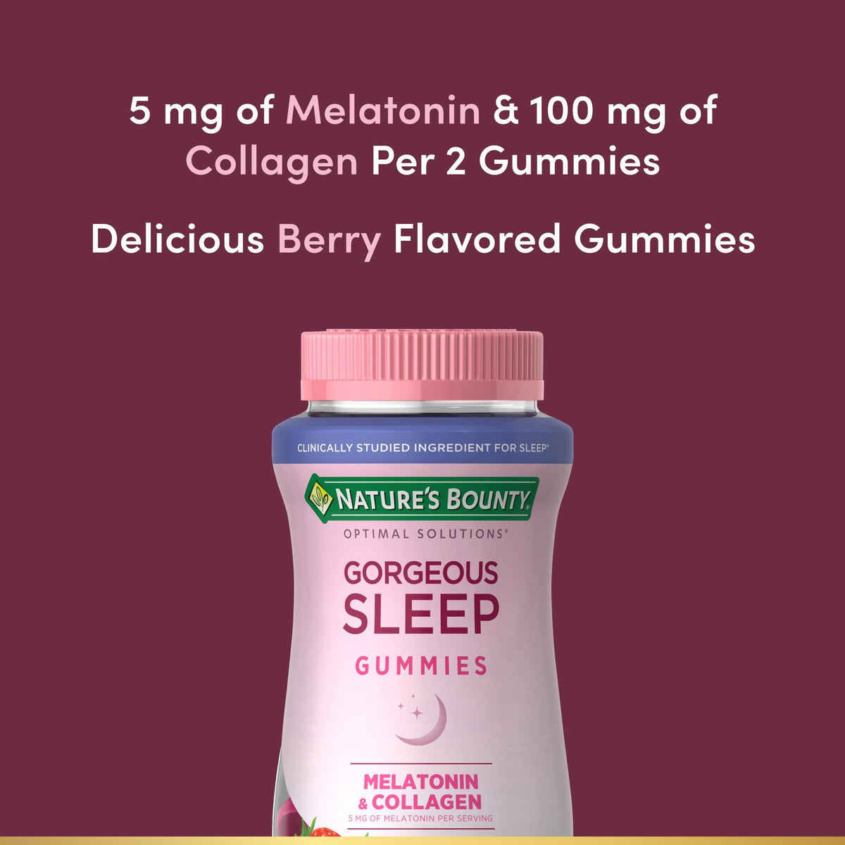 Nature's Bounty Optimal Solutions Gorgeous Sleep Melatonin 5mg - 60 Gummies - image 4