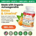 Nature's Branch Organic Ashwagandha with Black Pepper - 180 Capsules - image 5
