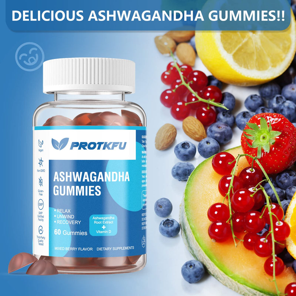 ProTKFU Ashwagandha Gummies with Vitamin D - 120 Count - image 6