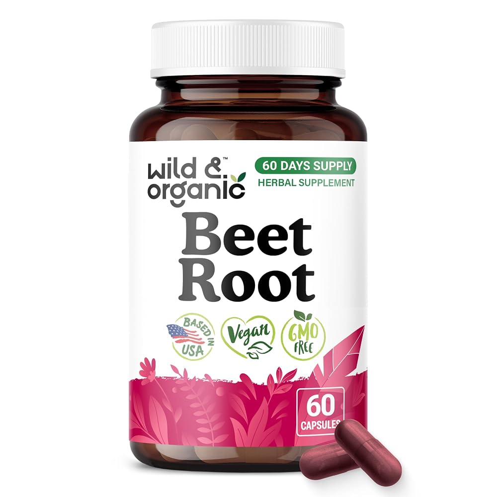 Wild & Organic Beet Root Capsules 8000 mg - 20:1 Beetroot Extract