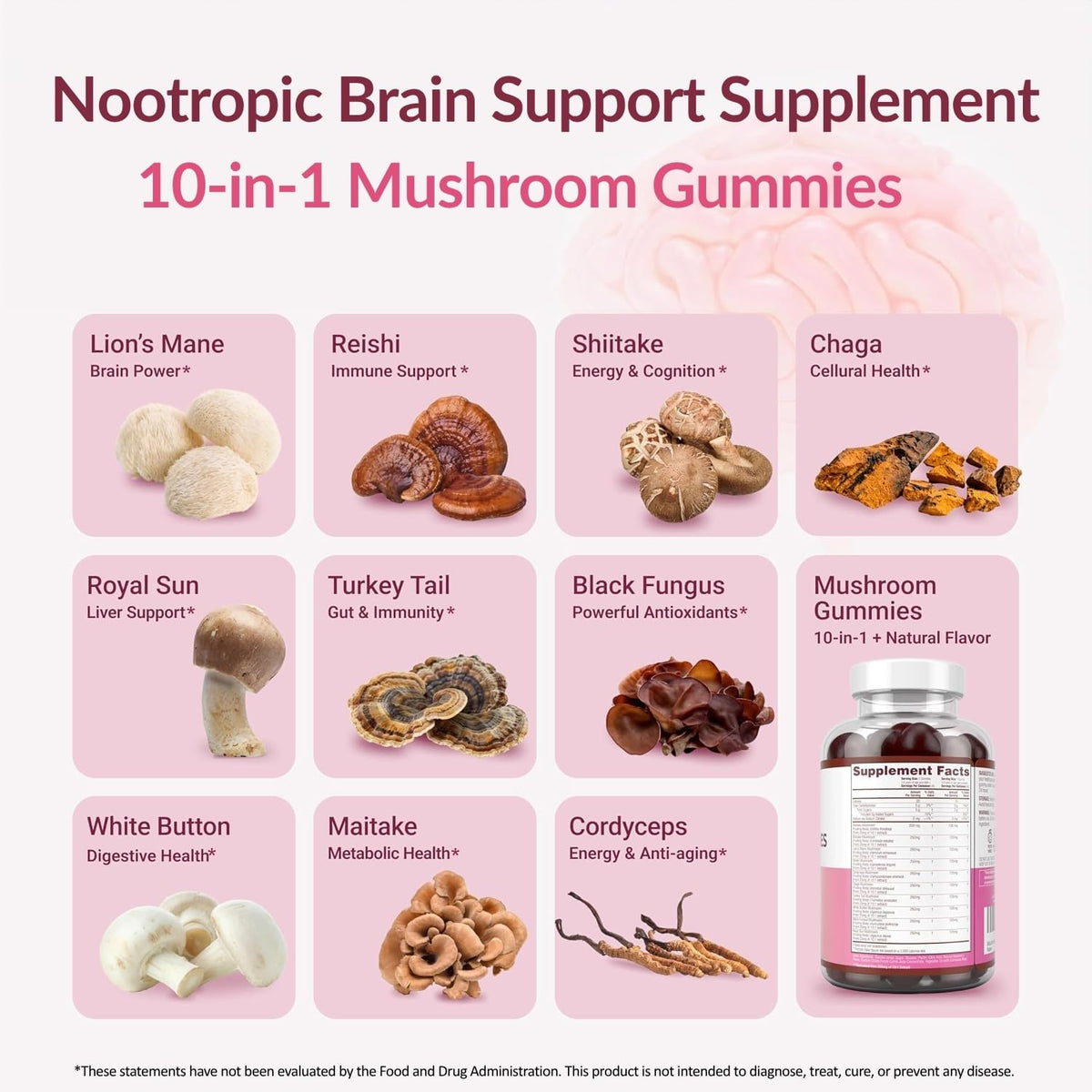 Purify Life Mushroom Gummies 10-Plex for Focus & Clarity - 90 Gummies - image 4
