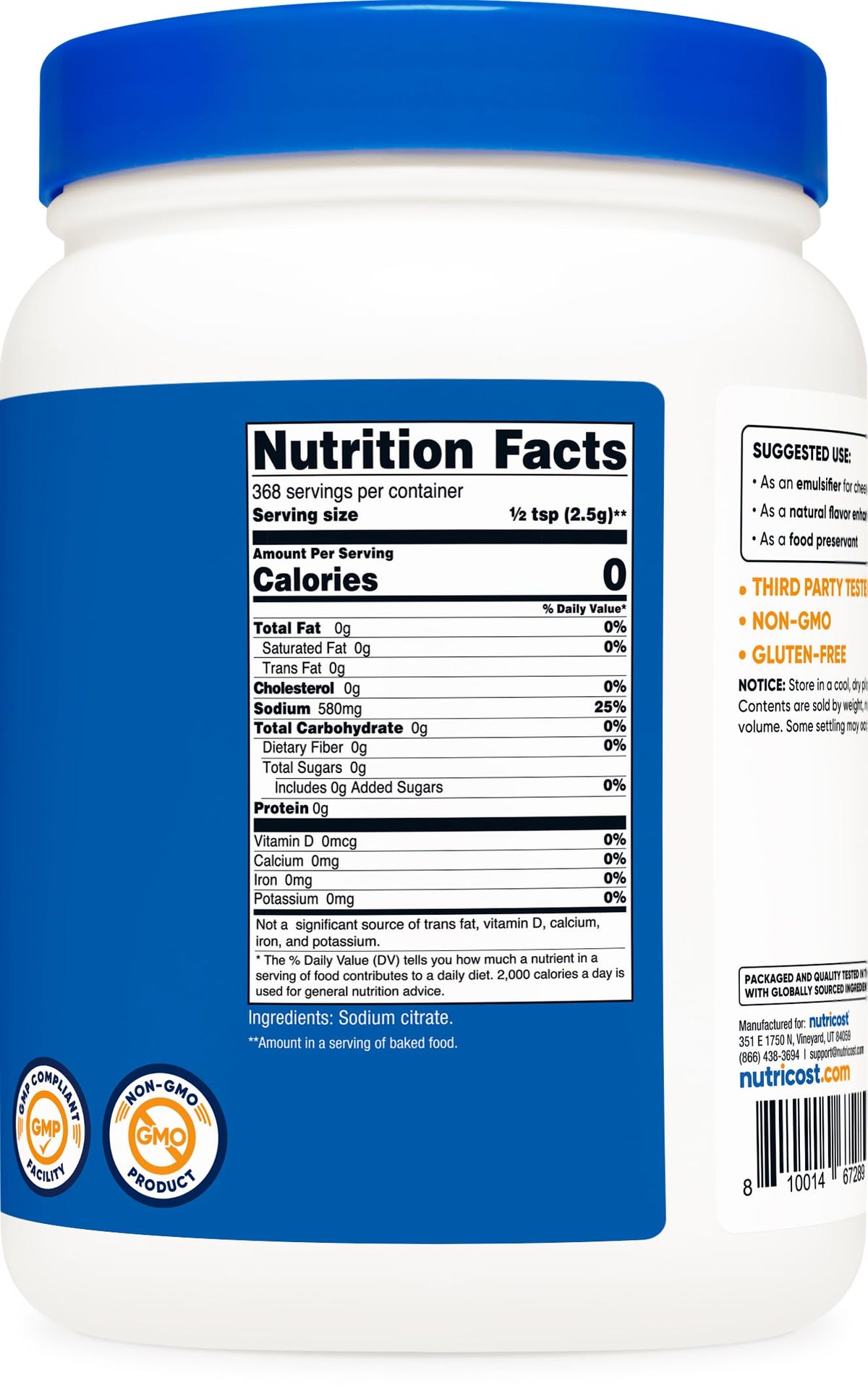 Nutricost Sodium Citrate Powder Food Grade - 2 LB - image 5
