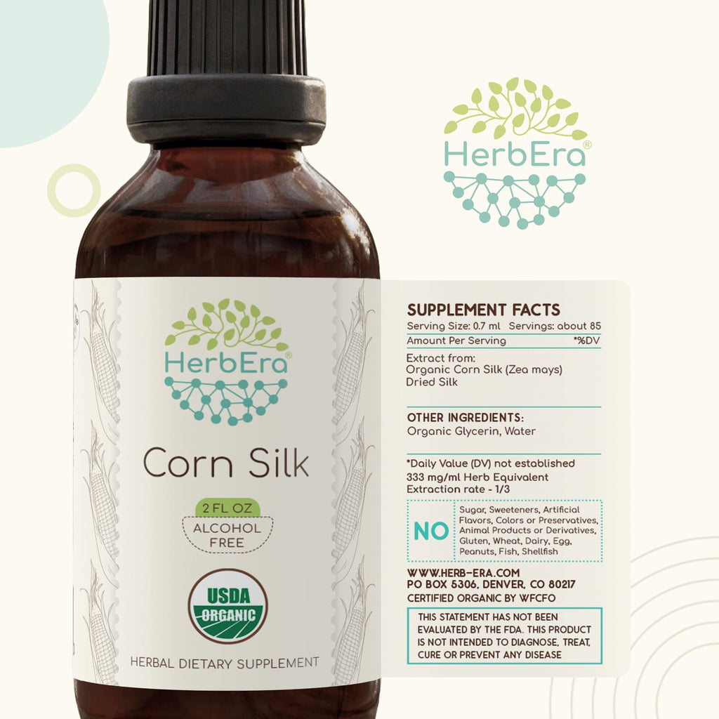 HerbEra Corn Silk Alcohol-Free Herbal Extract Tincture