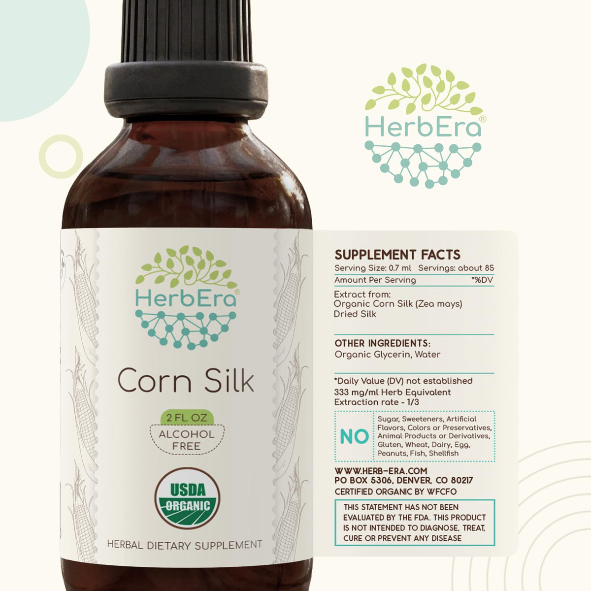 HerbEra Corn Silk Alcohol-Free Herbal Extract Tincture
