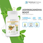 TerraForm Nutrition Ashwagandha Capsules Extra Strength 1300mg - 60 Capsules - image 2