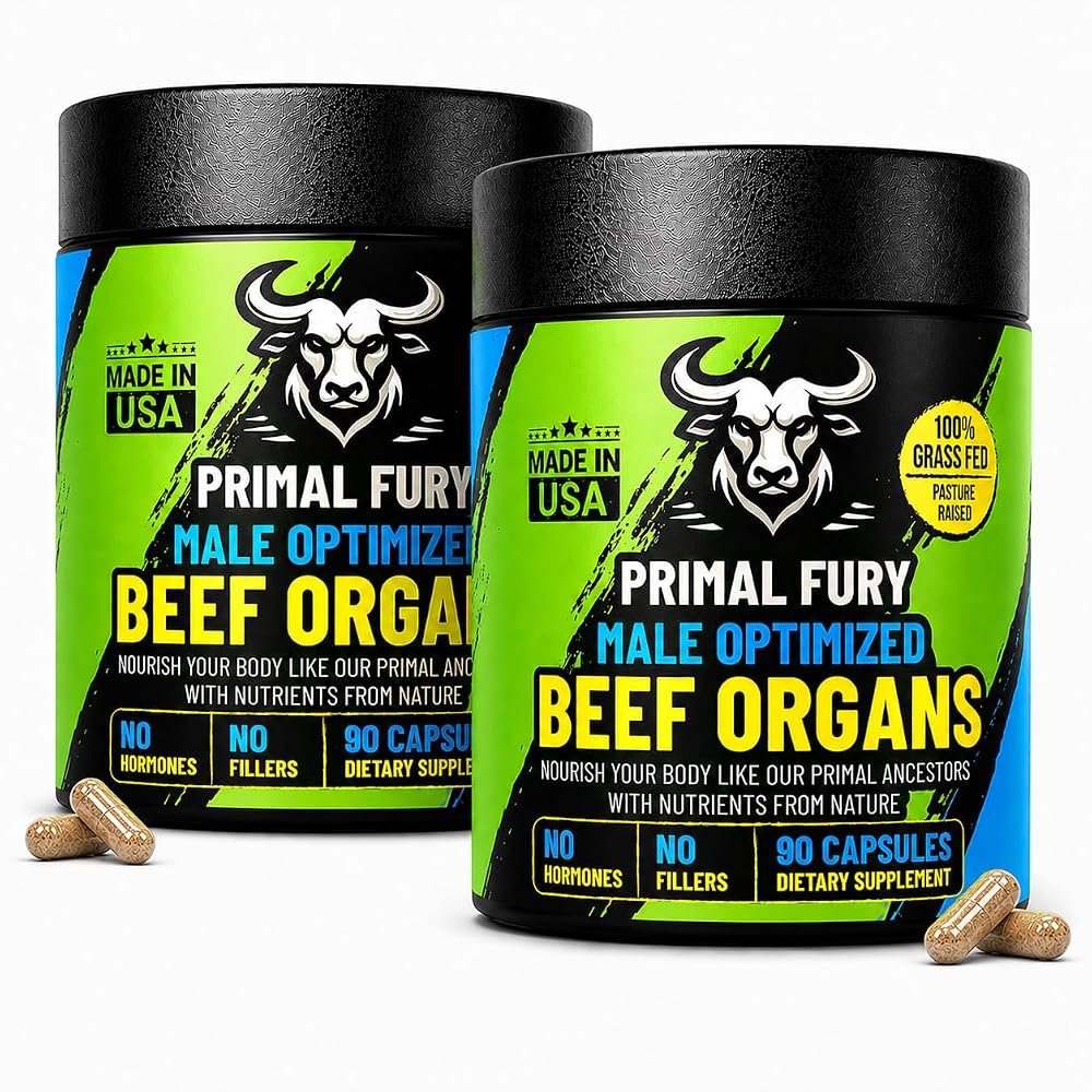 PRIMAL FURY Grass Fed Beef Organ Supplement for Men