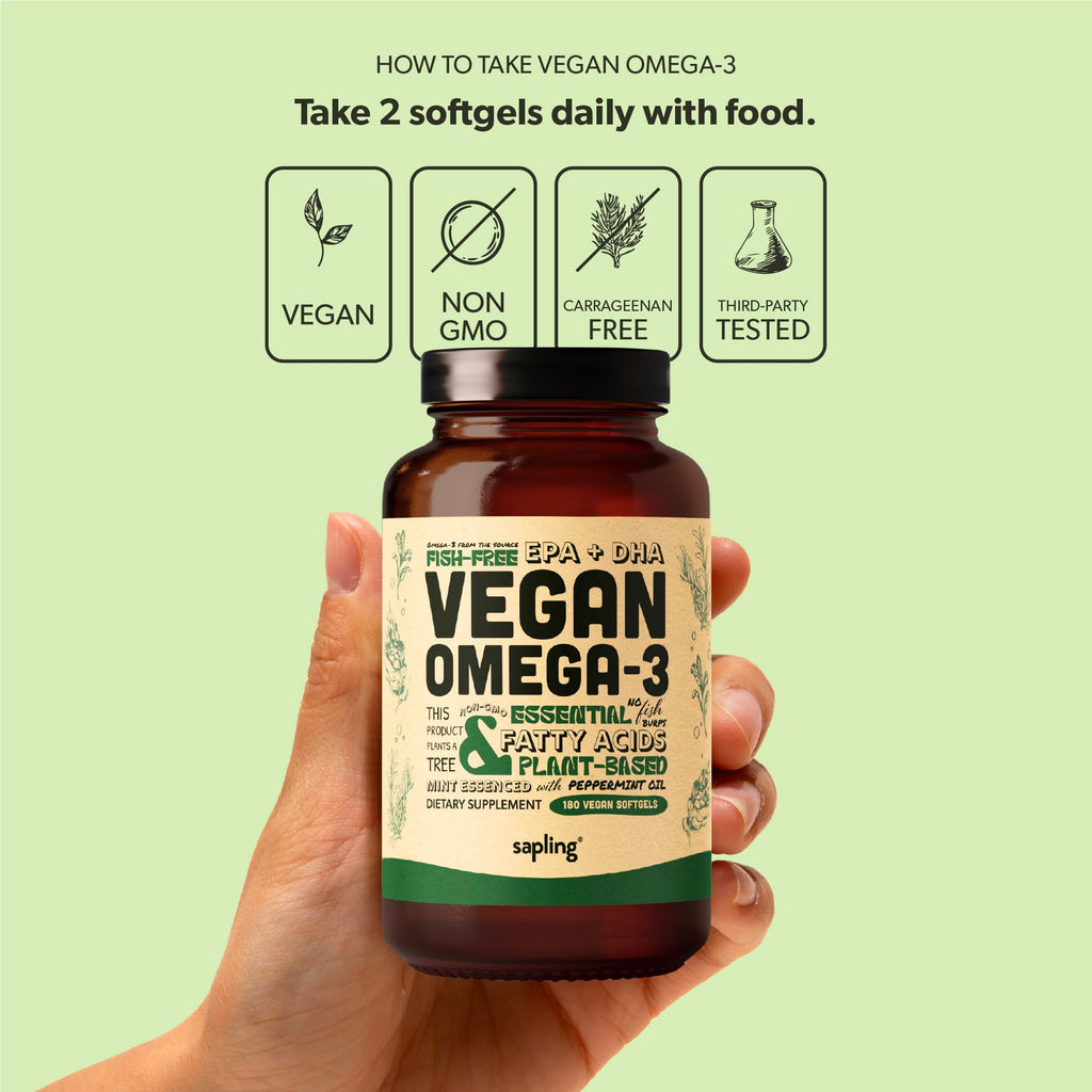 Sapling Vegan Omega 3 Plant-Based DHA & EPA - 180 Softgels - image 5