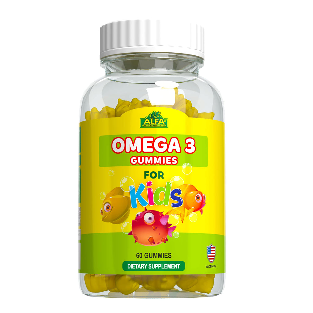 ALFA VITAMINS Omega 3 Kids Gummies Brain Development - 60 Gummies