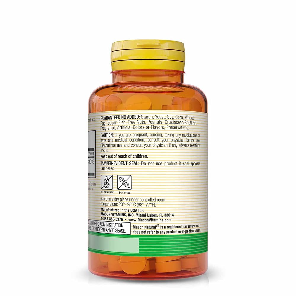 MASON NATURAL Folic Acid 800 mcg Prenatal Support - 300 Tablets - image 3