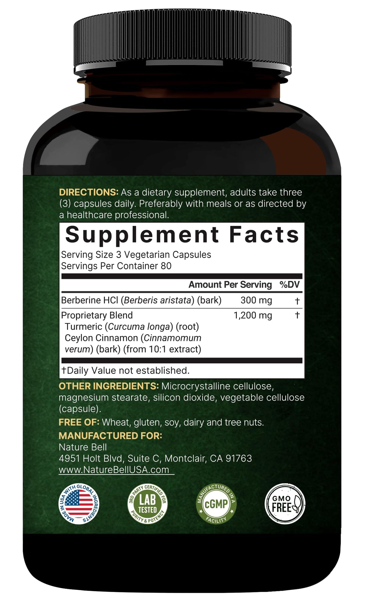 NatureBell Berberine Supplement 1