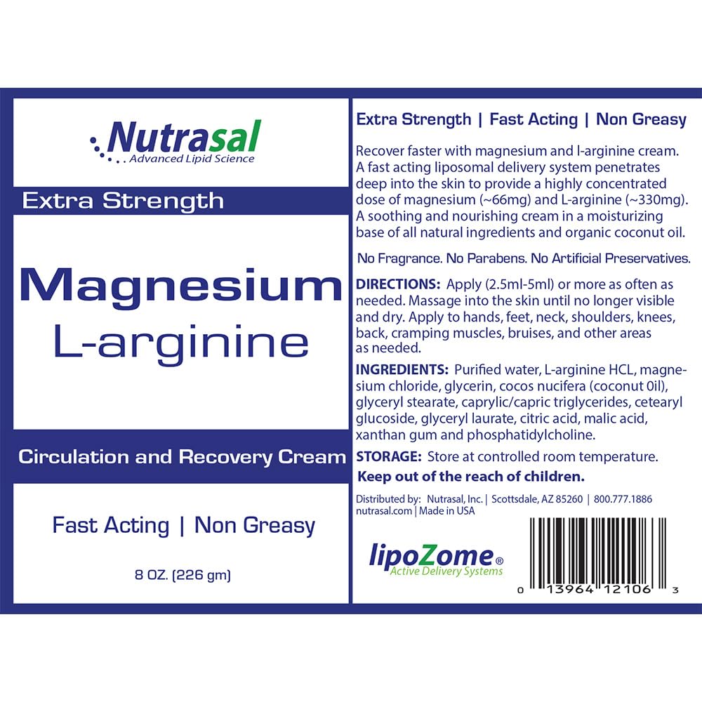 Nutrasal Magnesium L-Arginine Cream - 8 oz - image 4