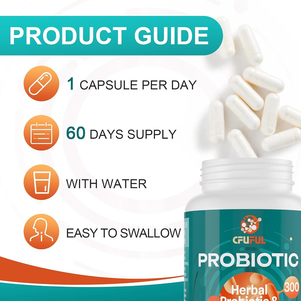 Cfuful 300 Billion CFU Probiotics 24 Strains + 15 Herbs Prebiotic