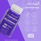 LongLifeNutri L-Tryptophan 500mg Sleep Support - 180 Vegetarian Capsules - image 7
