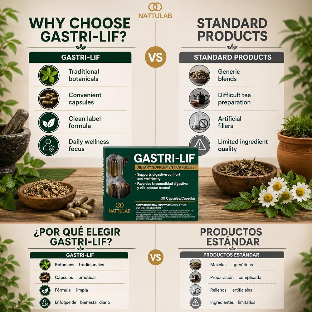 NATTULAB Gastri-Lif Herbal Digestive Support - 30 Capsules - image 6