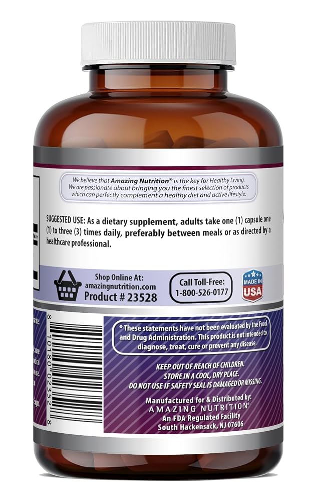 Amazing Nutrition L-Tyrosine Amino Acid 500 mg - 180 Capsules - image 5