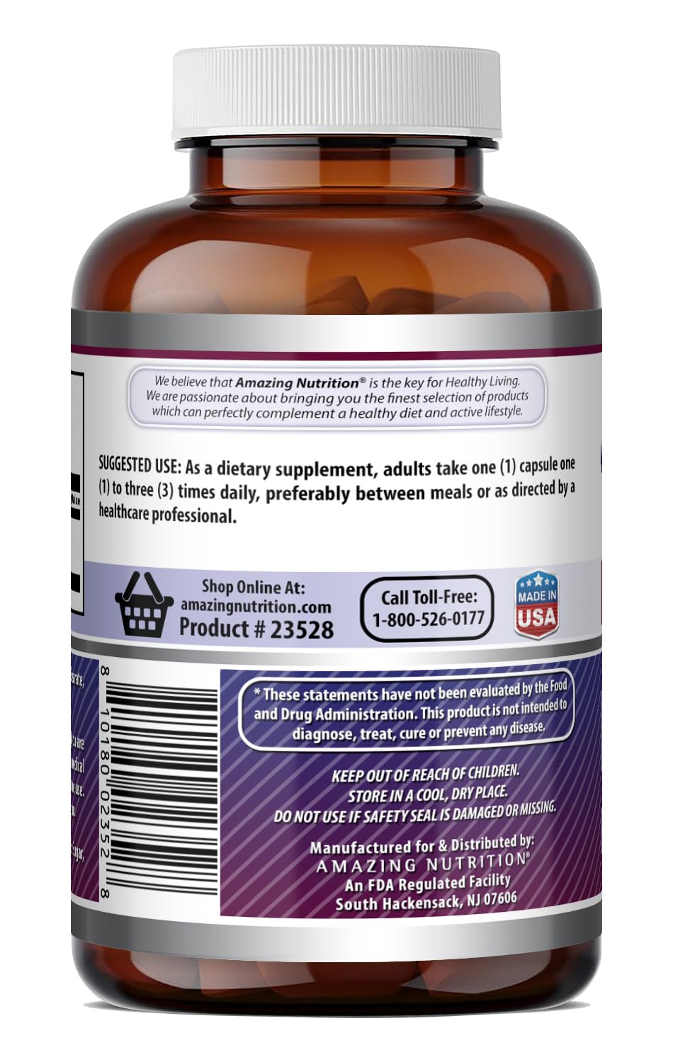 Amazing Nutrition L-Tyrosine Amino Acid 500 mg - 180 Capsules - image 5