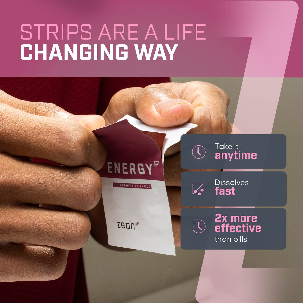 ZEPH Energy Strips Fast-Acting Natural Energy - 30 Strips - image 4