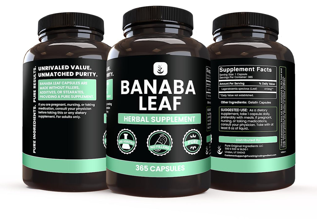PURE ORIGINAL INGREDIENTS Banaba Leaf Extract - 365 Capsules - image 4