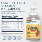 SOLARAY Vitamin B-Complex Chewables Strawberry for Energy - 50 Tablets - image 2