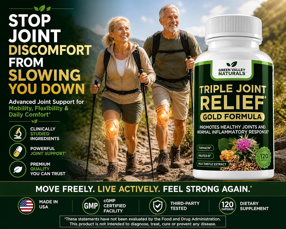 Green Valley Naturals Triple Joint Relief Gold - 120 Capsules - image 2