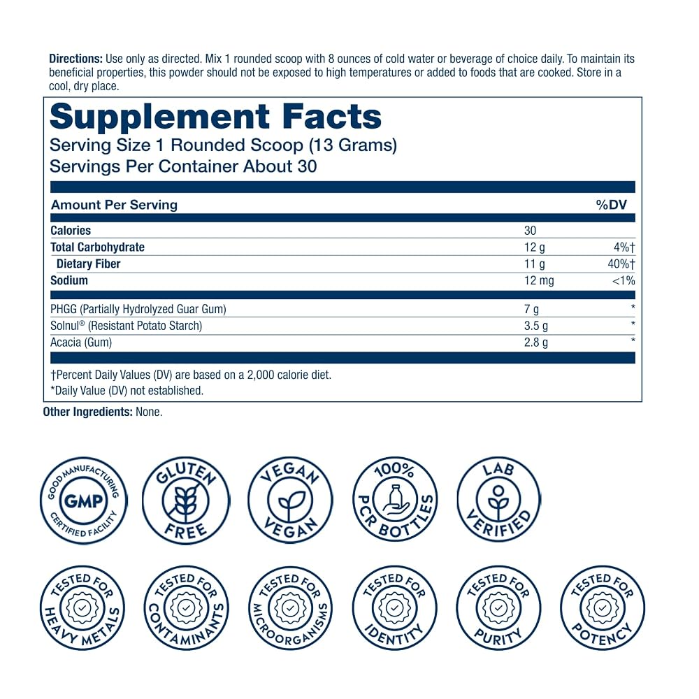 SOLARAY Triple Fiber Powder Digestive Health Support - 30 Servings - image 2