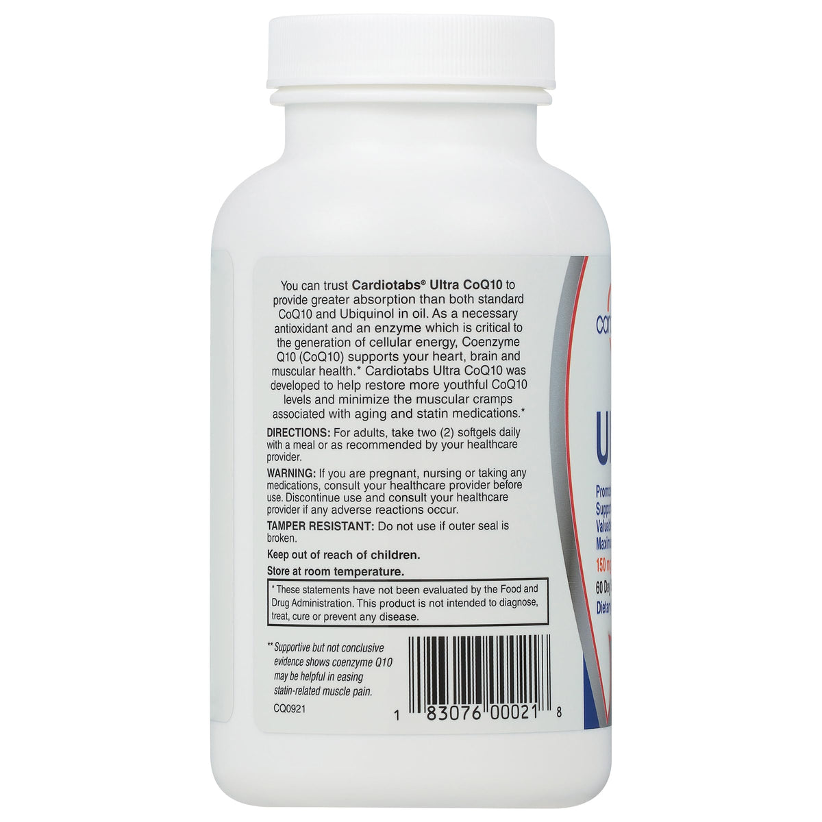 CardioTabs Ultra CoQ10 Ubiquinone Supplement - 120 Softgels - image 4