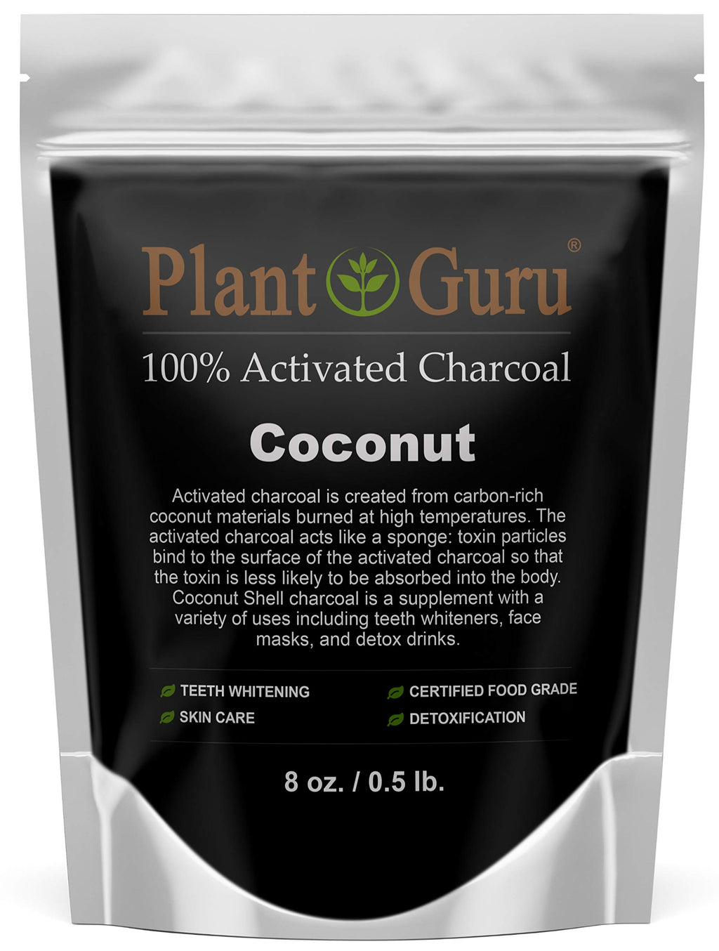 Plant Guru Activated Charcoal Powder Food Grade - 8 oz