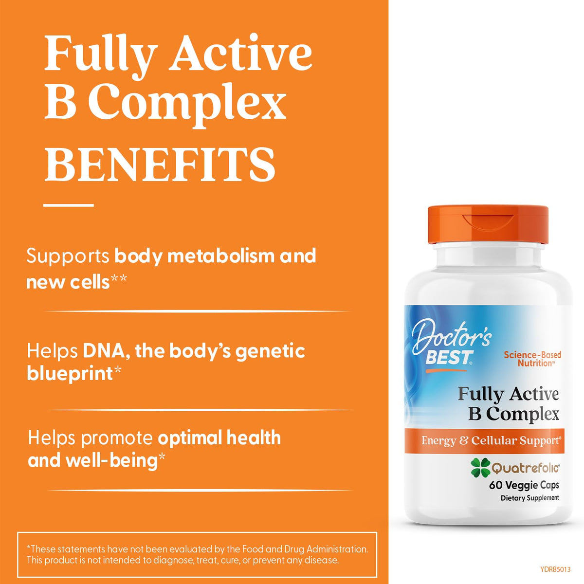 Doctor's BEST Fully Active Vitamin B Complex - 60 Vegetarian Capsules - image 4
