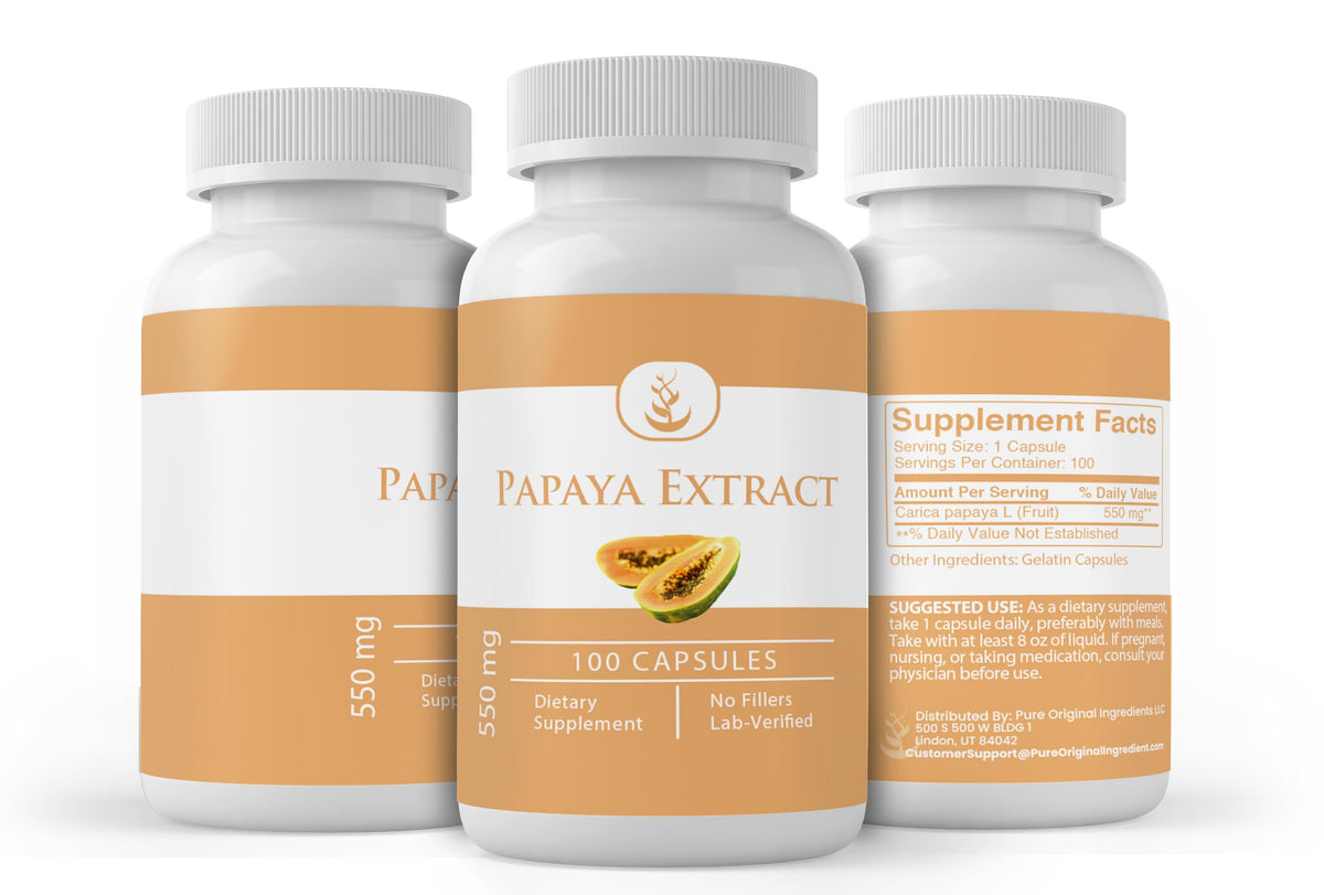 Pure Original Ingredients Papaya Extract - 100 Capsules - image 4