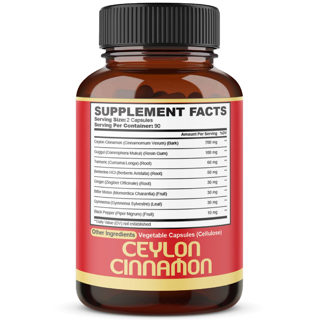 Agobi Ceylon Cinnamon with Berberine Supplement - 180 Capsules - image 7